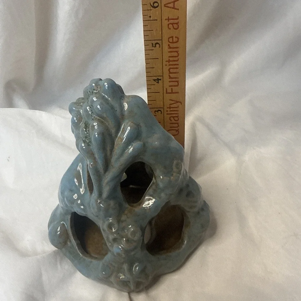 Aquarium Ceramic Cave Decor Betta Gold Tropical Fish Tank Accessory Lava Pottery